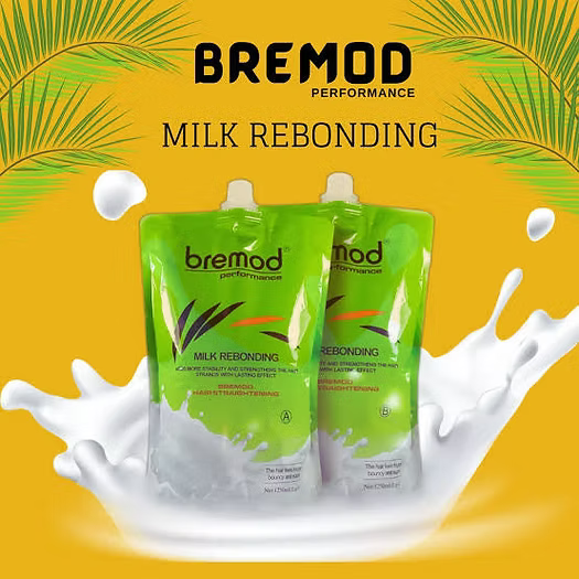 BREMOD Milk Rebonding Set (Step 1 Hair Straightening & Step 2Hair Neutralizing)