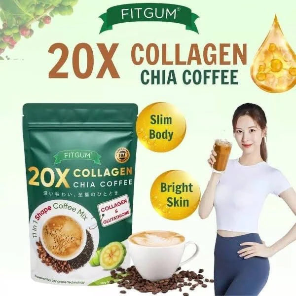 FitGum Collagen Chia Coffee Mix 10 sachets