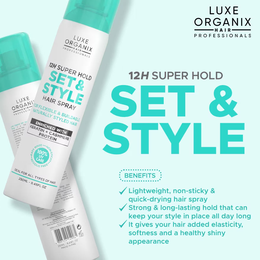 Luxe Organix 12H Super Hold Set and Style Hair Spray