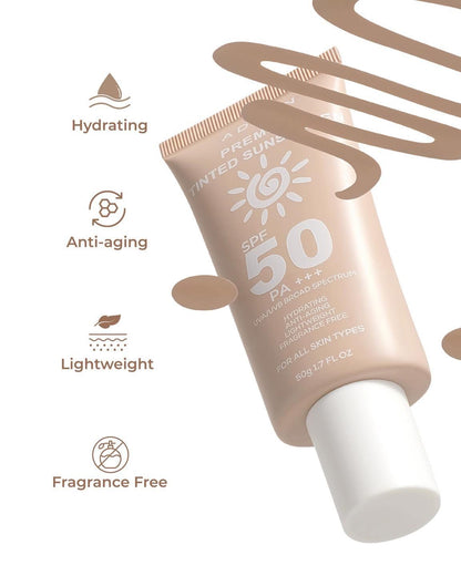 Adorn Premium Tinted Sunscreen SPF50 PA+++ 50g
