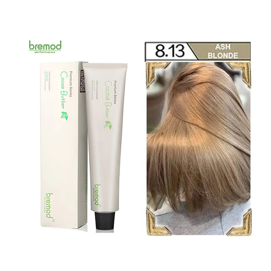 Bremod 8.13 Ash Blonde Hair Color Dye Cream & 12% Oxidizer