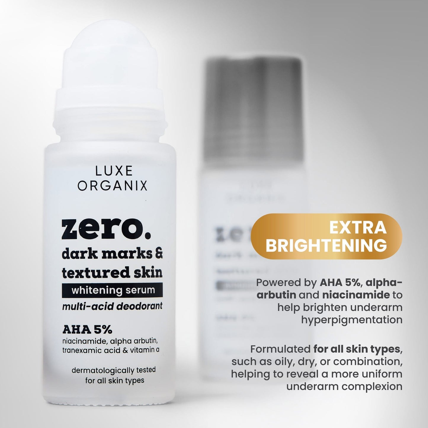 Luxe Organix Zero Dark Marks & Textured Skin Whitening Serum Deodorant For All Skin Types