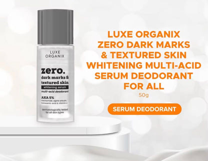 Luxe Organix Zero Dark Marks & Textured Skin Whitening Serum Deodorant For All Skin Types