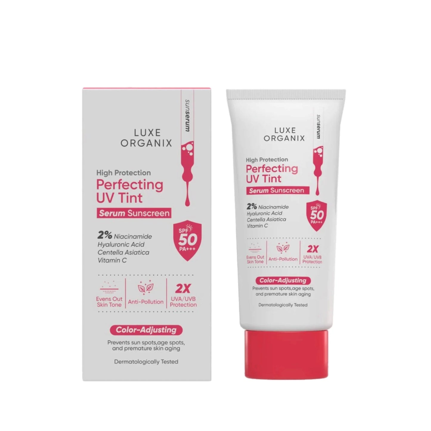 Luxe Organix High Protection Perfecting UV Tint Serum Sunscreen SPF 50 PA +++ 40g
