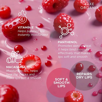 Luxe Organix Panthenol Therapy 24H Lip Serum Tinted Lip Essence Berry Glaze 10g