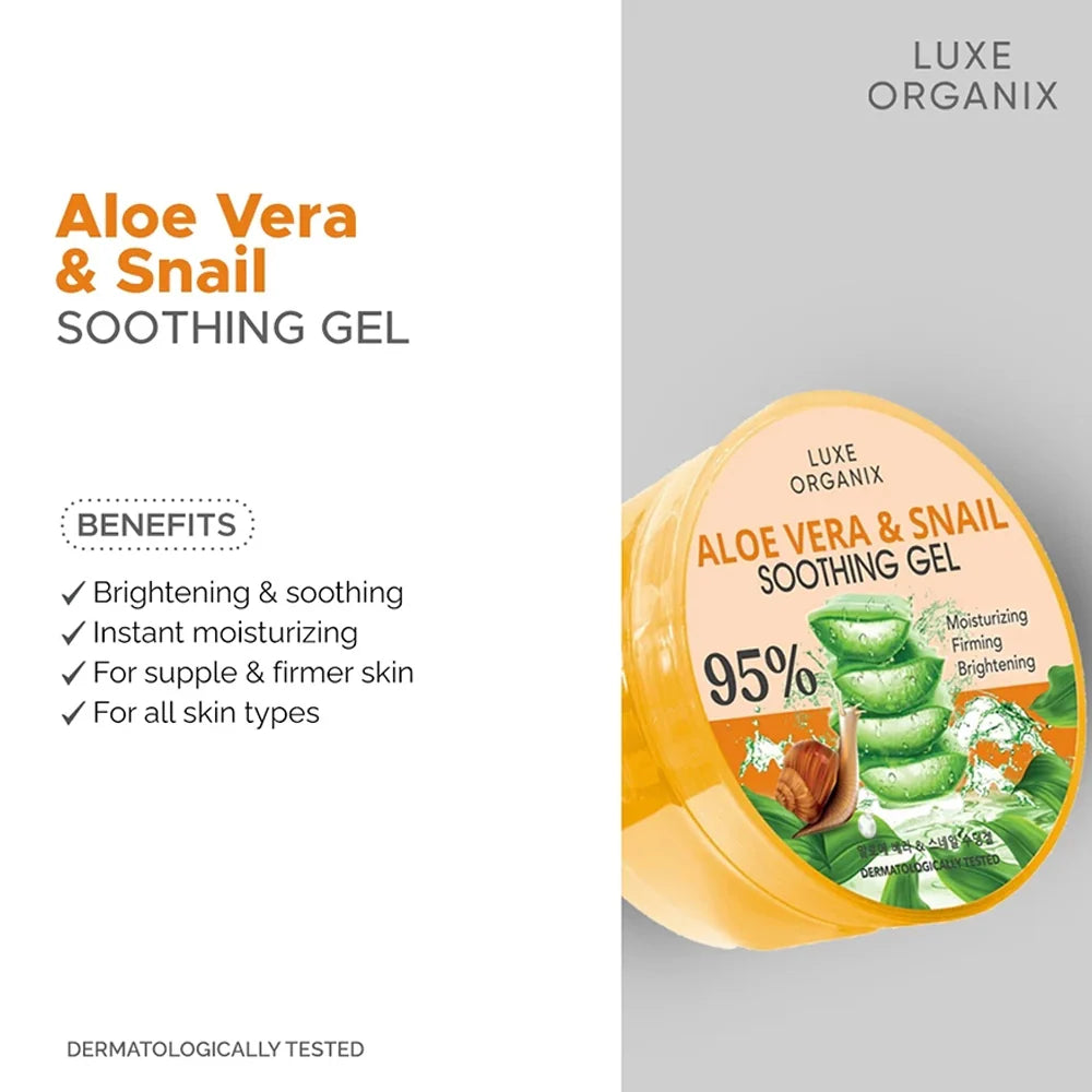 Luxe Organix Aloe Vera & Snail Soothing Gel 300ml