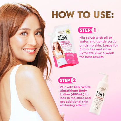 Fresh Skinlab Milk White Glutathione Premium Spa Salt Scrub 350g
