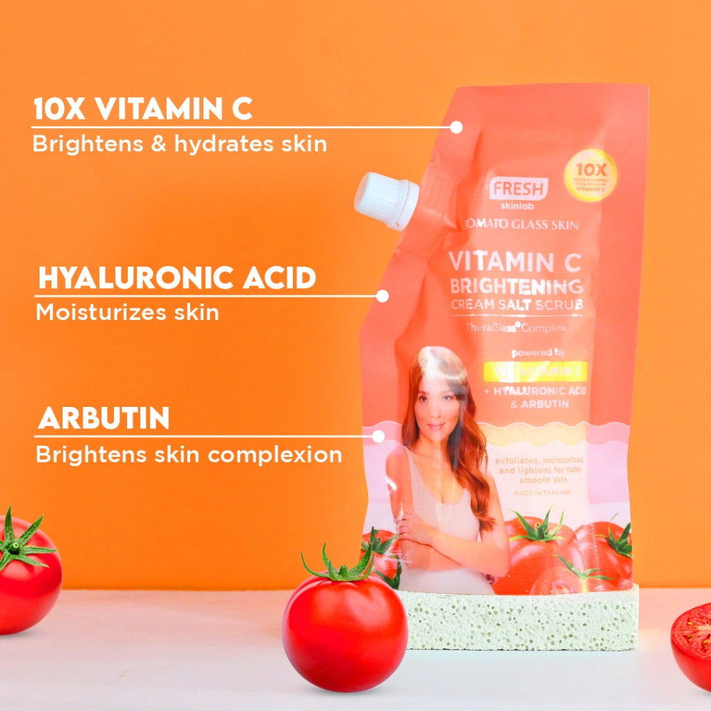 Fresh Skinlab Tomato Vitamin C Brightening Cream Salt Scrub 300g