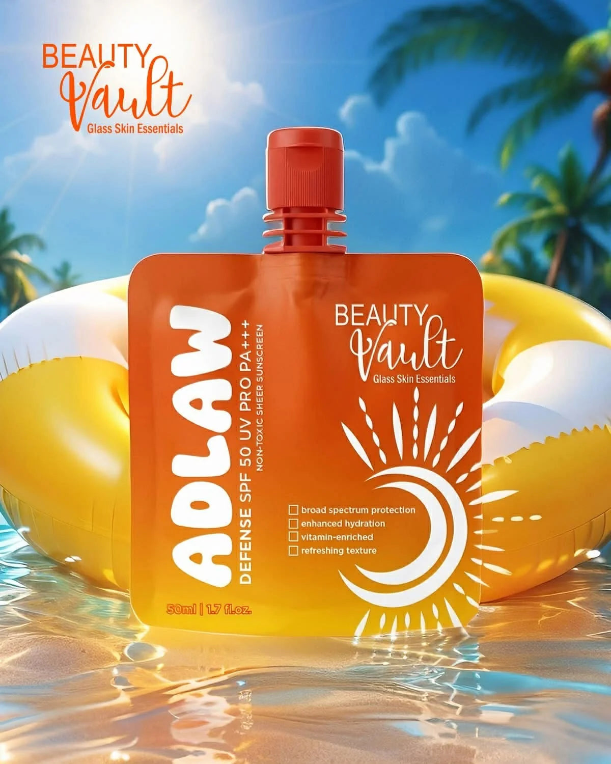 Beauty Vault ADLAW Defense Sunscreen SPF50 UV Pro PA+++ 50ml