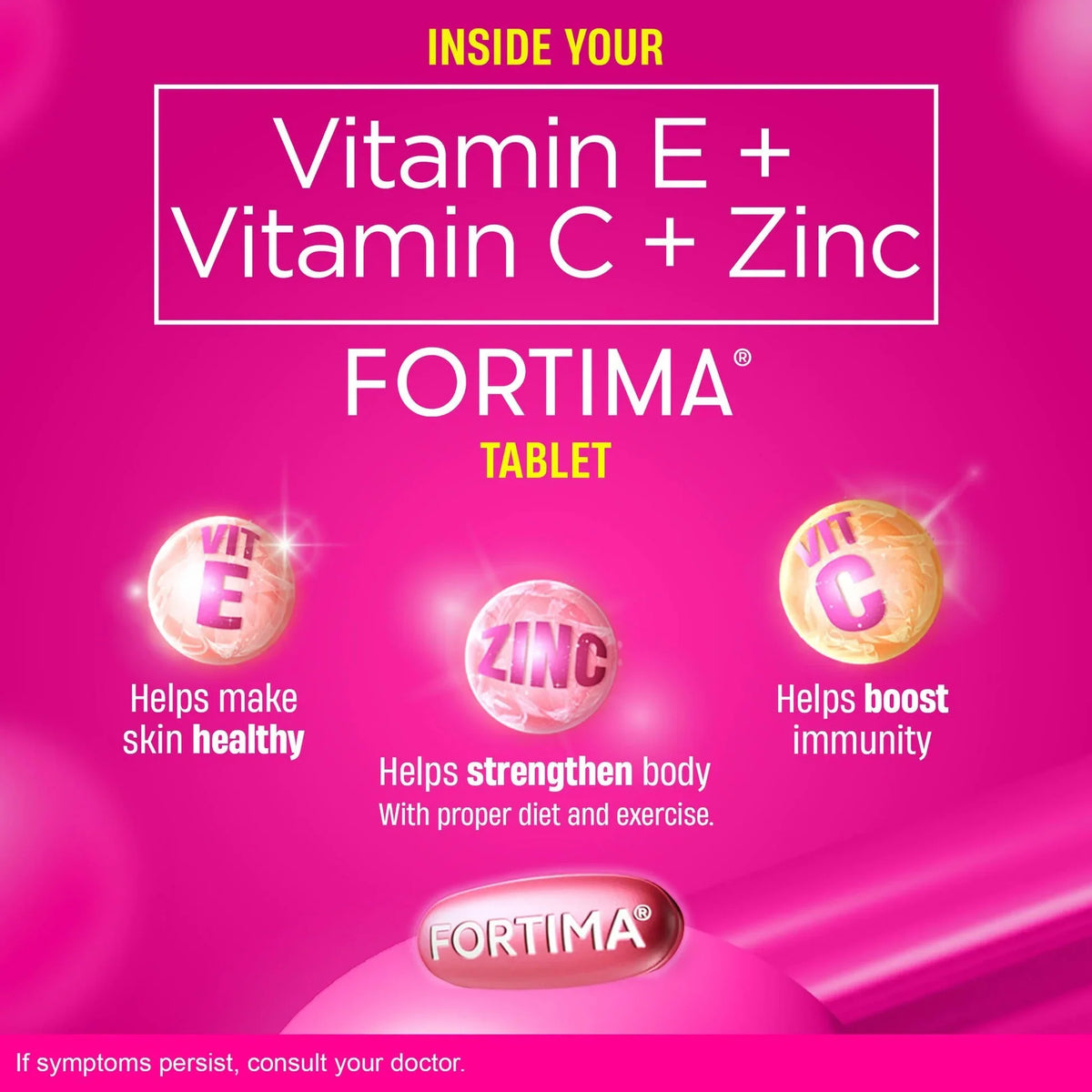 FORTIMA Film Coated 30 Tablets (Vitamin E + Vitamin C + Zinc)