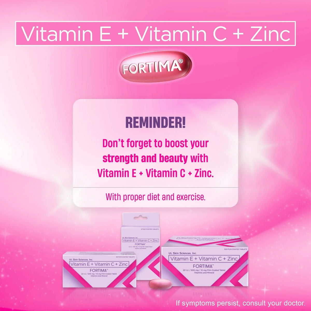 FORTIMA Film Coated 30 Tablets (Vitamin E + Vitamin C + Zinc)