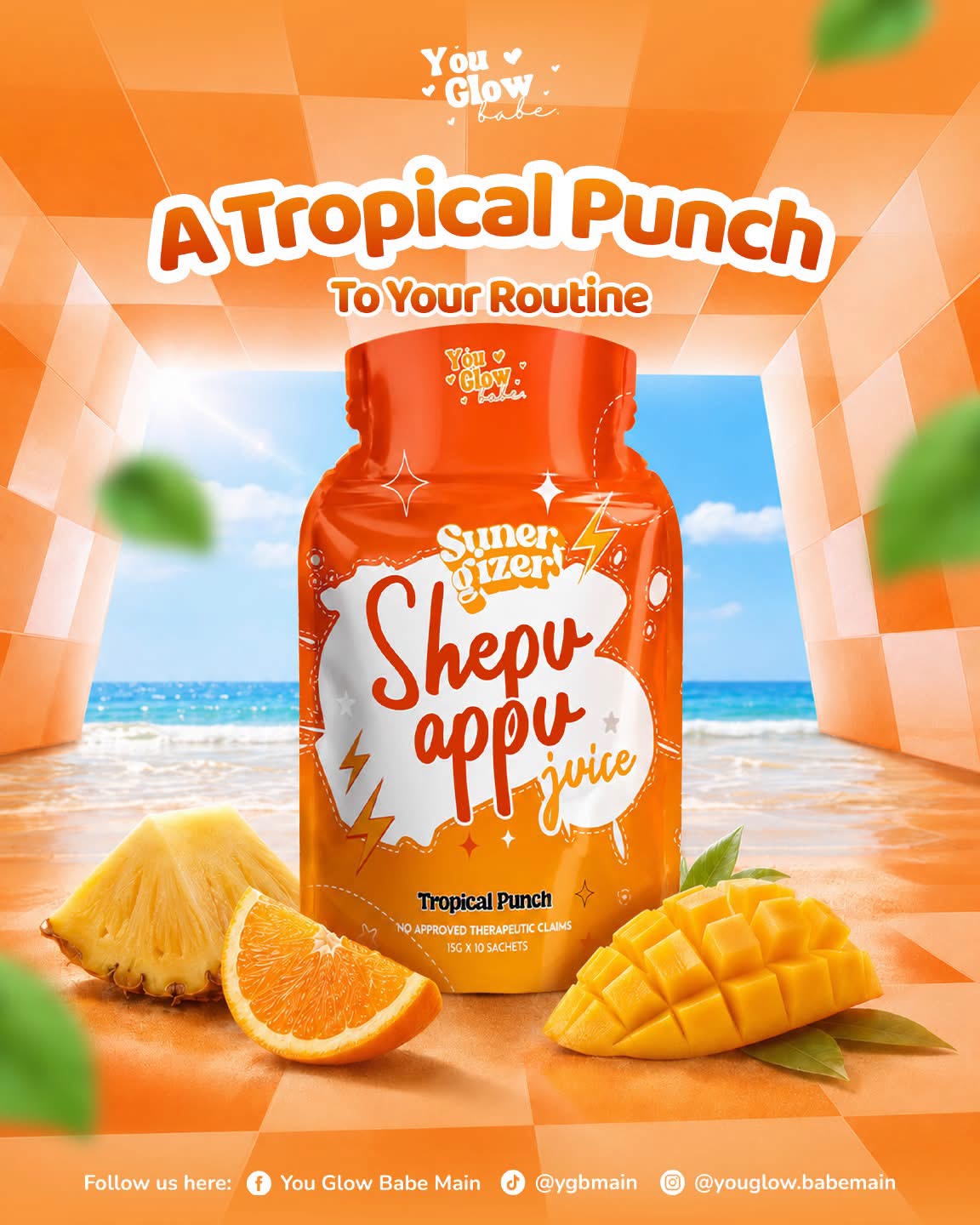 You Glow Babe Shepu Appu Juice Tropical Punch 15g x 10 Sachets