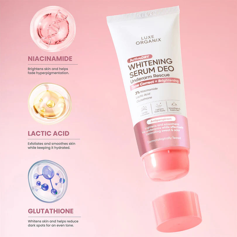 Luxe Organix Active Dry Whitening Serum Deo Underarm Rescue 50g