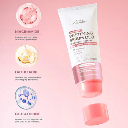 Luxe Organix Active Dry Whitening Serum Deo Underarm Rescue 50g