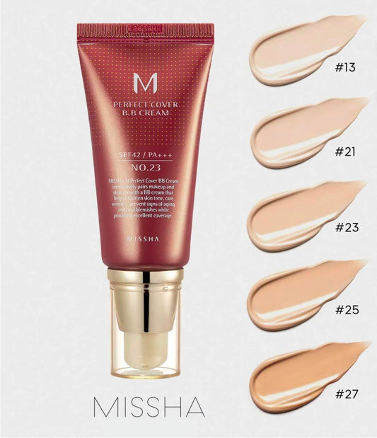 Missha Perfect Cover BB Cream  No. 21 SPF 42 PA+++ ( Light Beige)