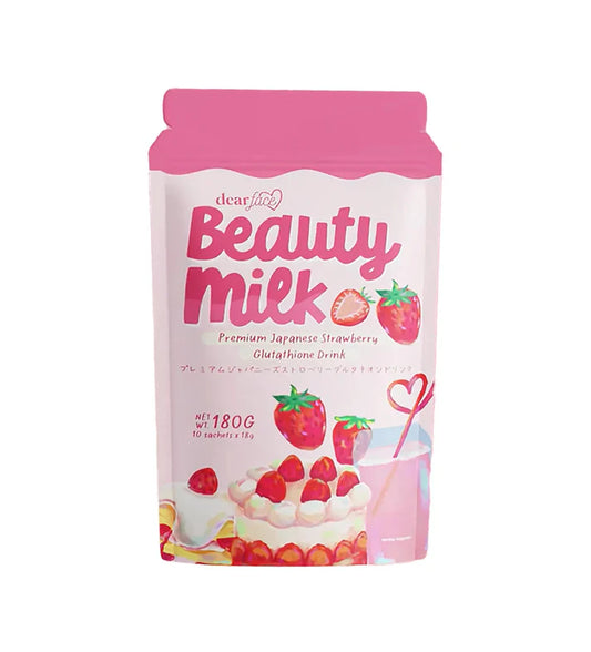 Dear Face Beauty Milk Premium Japanese Glutathione Strawberry Drink 180g