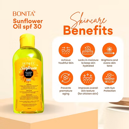 Bonita Sunflower Collagen Firming Body Oil SPF30 - 100ml