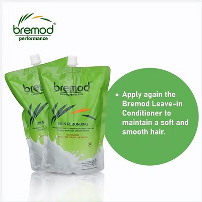 BREMOD Milk Rebonding Set (Step 1 Hair Straightening & Step 2Hair Neutralizing)