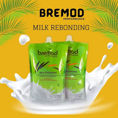 BREMOD Milk Rebonding Set (Step 1 Hair Straightening & Step 2Hair Neutralizing)