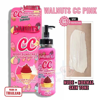 Walnut's CC Body Sunscreen Lotion SPF50 200ml- PINK