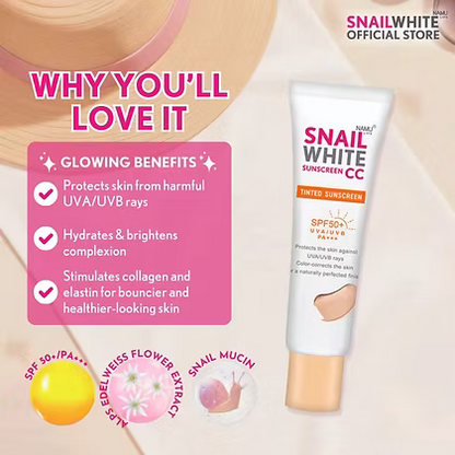 SnailWhite CC Sunscreen - “TINTED SUNSCREEN” SPF 50+ - 30 ml