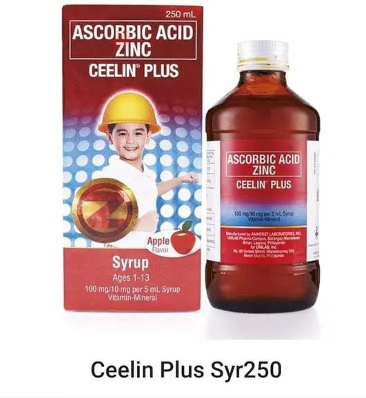 Ceelin Plus Syrup Ascorbic Acid Zinc 250ml Apple Flavor