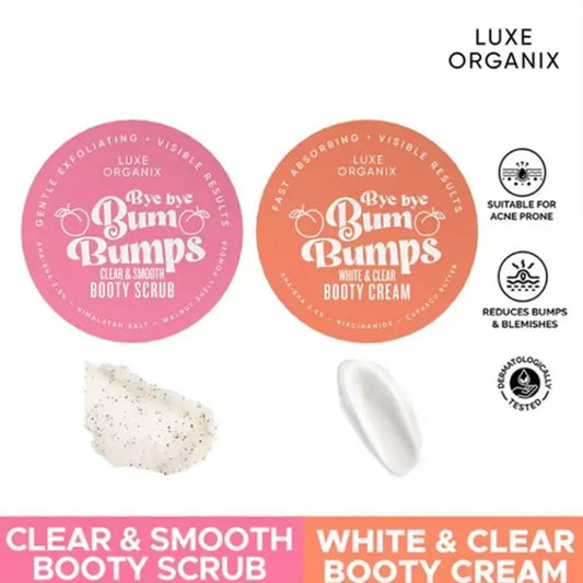 Luxe Organix Bye Bye Bumps Booty Cream and Scrub Combo Package