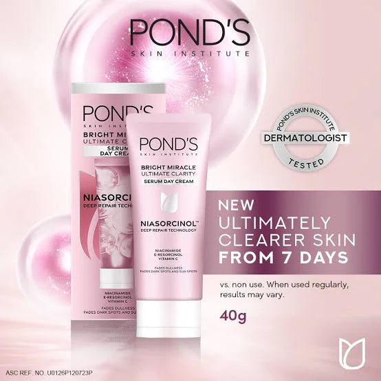 PONDS Bright Miracle Serum Burst Ultimate Clarity with Niasorcinol Serum Day Cream 40g