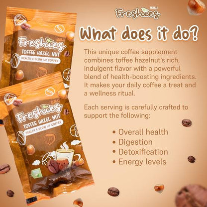 Freshies Toffee Hazel Nut Coffee Drink (Health & Glow Up Coffee) 10s