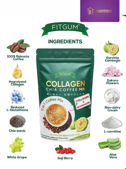 FitGum Collagen Chia Coffee Mix 10 sachets
