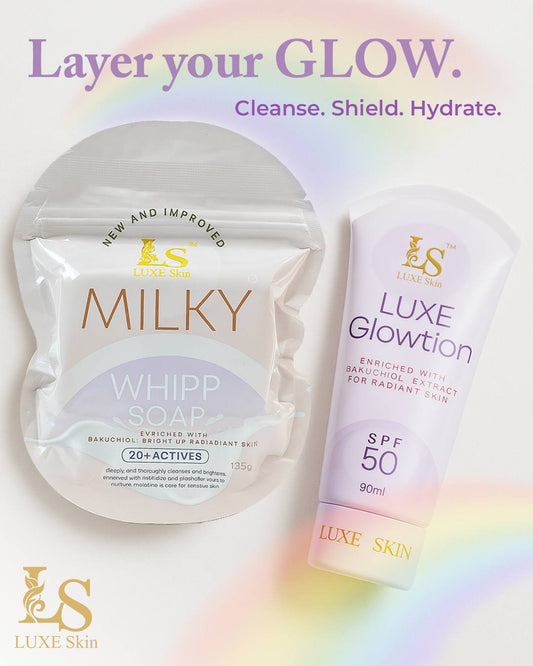 Luxe Skin Milky Whipp Soap and Glowtion Combo Package
