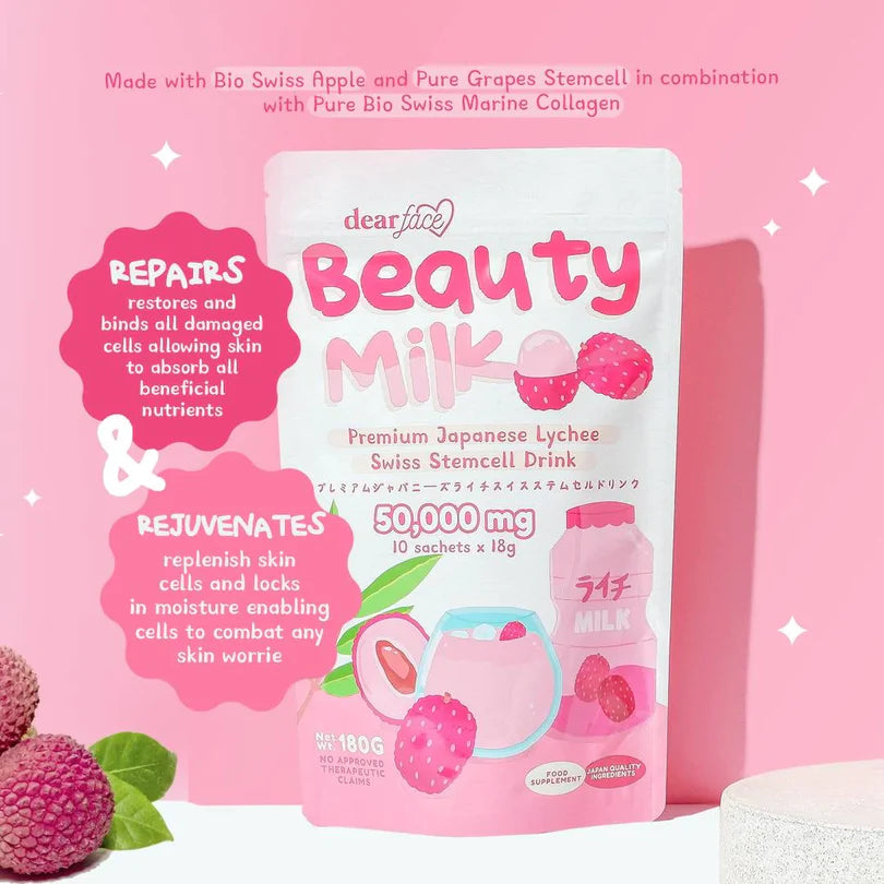 Dear Face Beauty Milk Lychee Swiss Stemcell Drink 180g