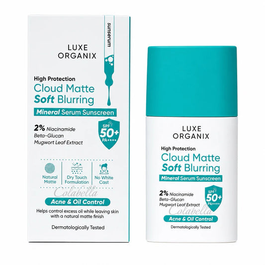 Luxe Organix High Protection Cloud Matte Soft Blurring Mineral Serum Sunscreen SPF50+ PA++++ 40g