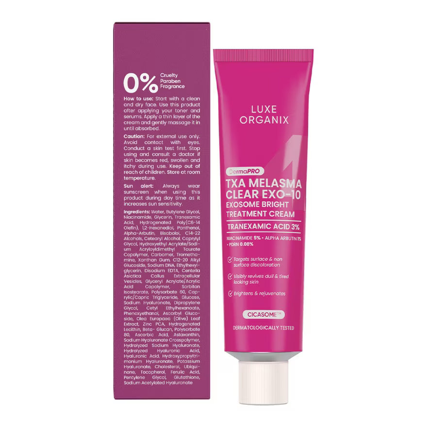 LUXE ORGANIX DermaPRO TXA Melasma Clear Exo-10 Exosome Bright Treatment Cream