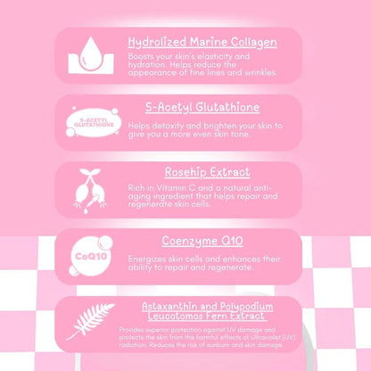 Dear Face Beauty Milk Premium Japanese Glutathione Strawberry Drink 180g