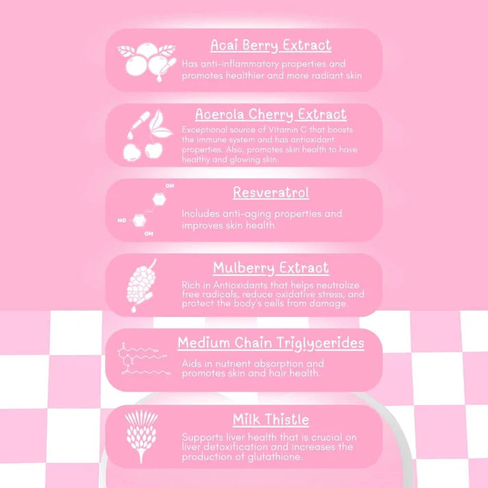 Dear Face Beauty Milk Premium Japanese Glutathione Strawberry Drink 180g