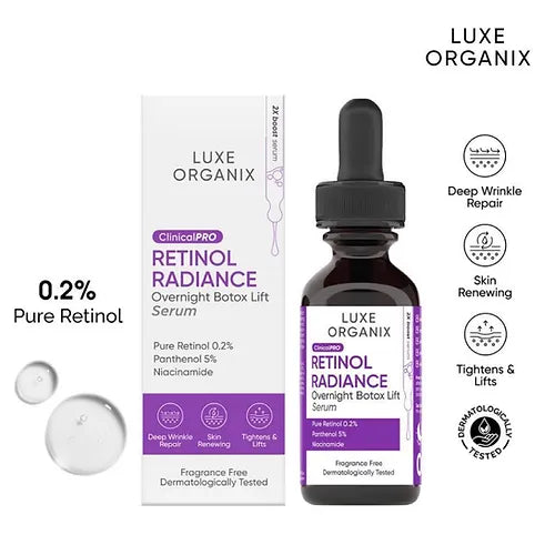 Luxe Organix Retinol Radiance Overnight Botox Lift Serum 30ml