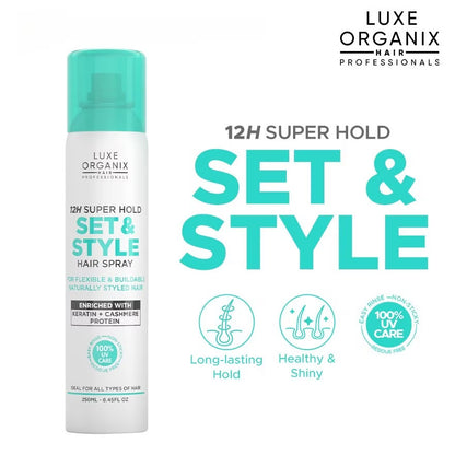 Luxe Organix 12H Super Hold Set and Style Hair Spray