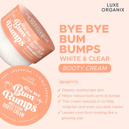 Luxe Organix Bye Bye Bum Bumps White and Clear Booty Cream